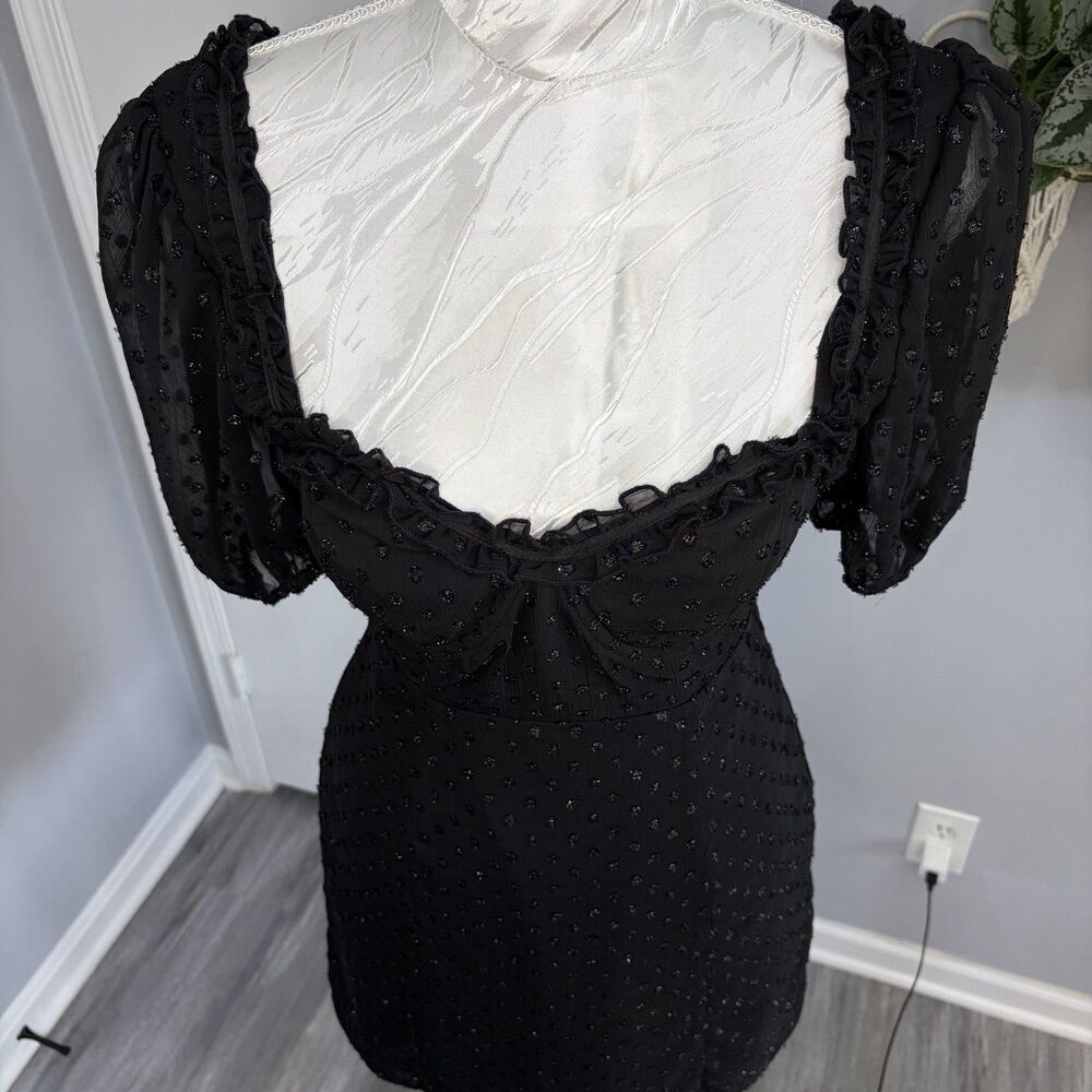Black Babydoll Dress Concert Mini Sweetheart Whimsigoth Dark Coquette Grunge S - Picture 8 of 13